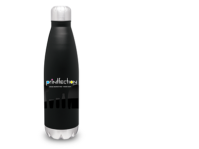 Water Bottle black full wrap design glossy on matte matte finish simple swag