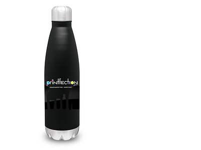 Water Bottle black full wrap design glossy on matte matte finish simple swag