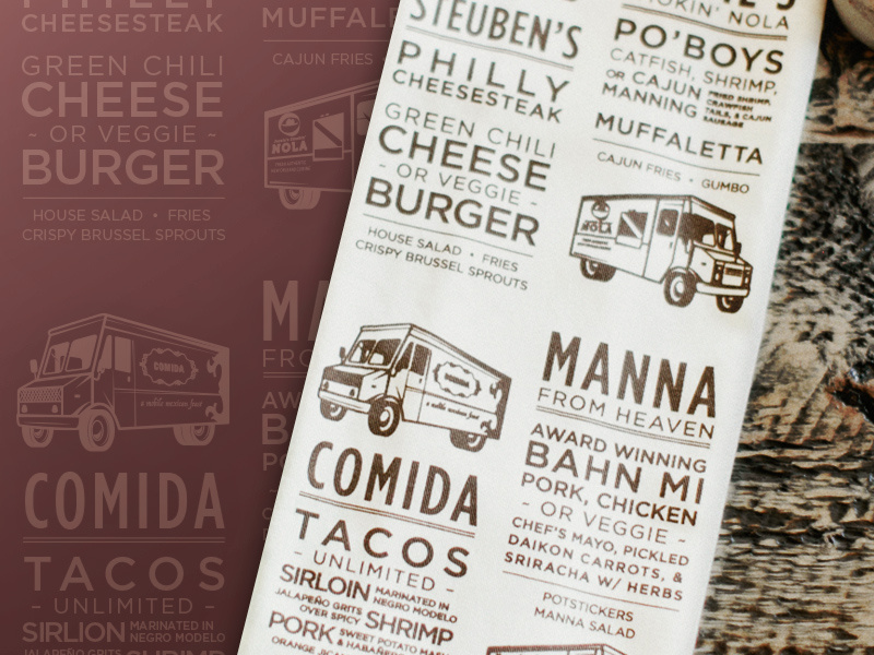 Food Truck Napkin by Bruce Clark on Dribbble
