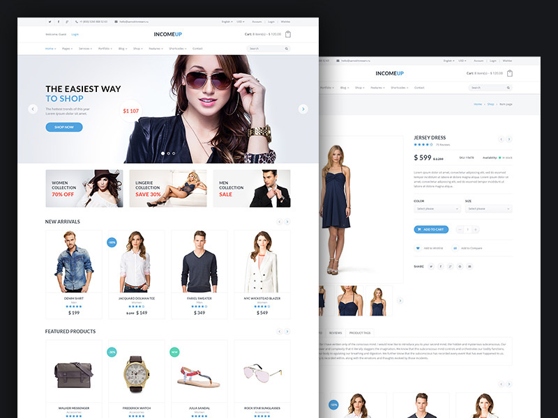 IncomeUp E-Commerce pages by Alexander Samokhin on Dribbble