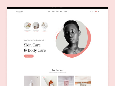 Amelie - Beauty Products eCommerce Store clean minimal modern template