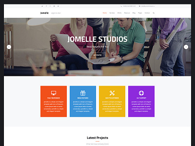 Jomelle Homepage Creative v1 agency clean corporate creative flat fresh mobile modern orange psd responsive themeforest