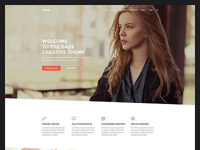 Gaze | Creative Multi Concept Psd (Onepage Demo) clean creative e commerce flat landing minimal onepage photography psd red responsive themeforest