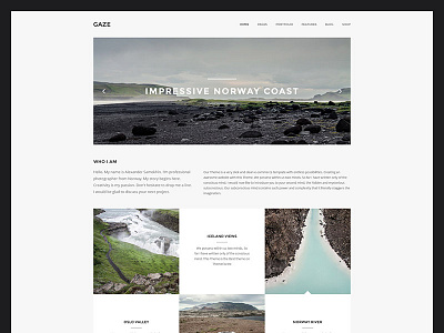 Gaze | Photography Demo (Oslo) black clean elegant gaze minimal modern oslo photography portfolio psd simple themeforest