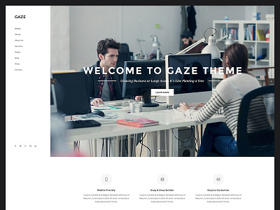 Gaze | Agency Demo (Toronto) agency clean flat gaze modern navigation portfolio psd simple toronto update yellow