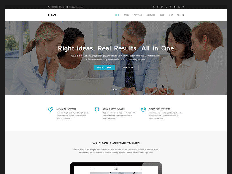 Gaze | Business Demo (Melbourne) business clean corporate psd simple