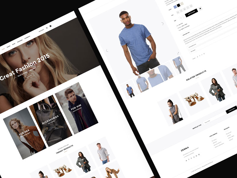 Zenna - Minimal E-Commerce HTML Template by Alexander Samokhin on Dribbble