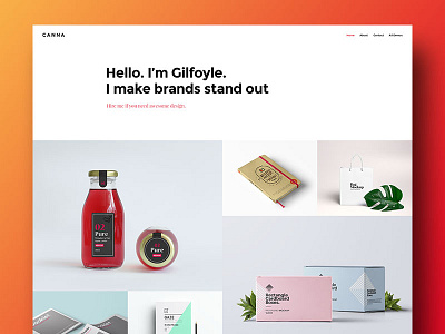 Canna Portfolio Demo freelancer html orange personal pink portfolio simple template vibrant
