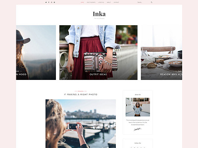 Inka - Minimal Blog WordPress Theme blog clean fashion fast minimal optimized pink premium responsive simple theme wordpress