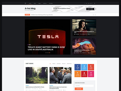 AhaMag Magazine Website ahamag articles clean html magazine modern news tech template