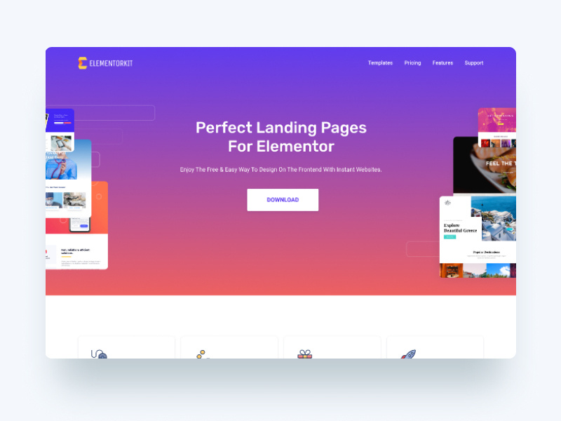 ElementorKit Product Demo creative startup business wordpress modern clean templates elementor landing