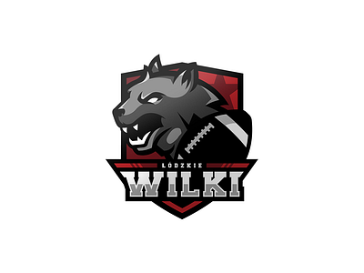 Logo - Wilki Łódzkie american football branding design football illustration lodz logo mascot logo vector łódź