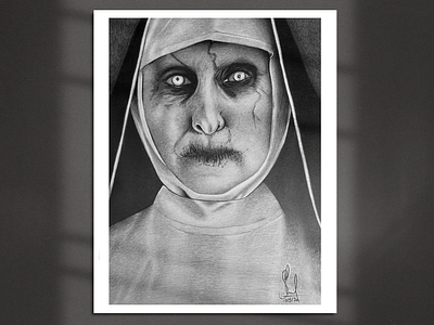 The nun sketching