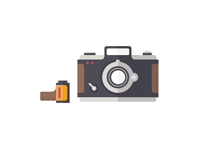 Old camera camera design flat flat design icon illustration minimal retro vintage