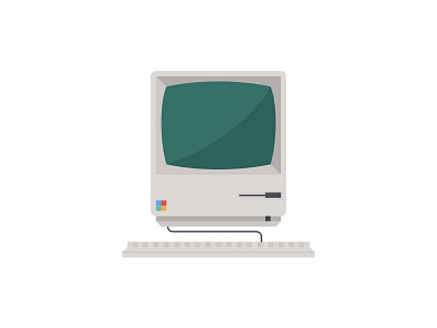 Computer computer design flat flat design icon illustration minimal retro vintage