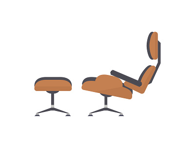 Eames Chair chair design eames chair flat flat design icon illustration minimal retro vintage