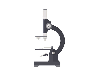 Microscope design flat flat design icon illustration microscope minimal retro science! vintage