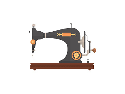 Sewing machine craft crafts design flat flat design icon illustration minimal retro sewing machine vintage
