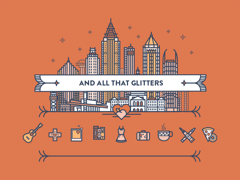 And All That Glitters: An Atl Blog atlanta blog building city icon illustration line mono seizure