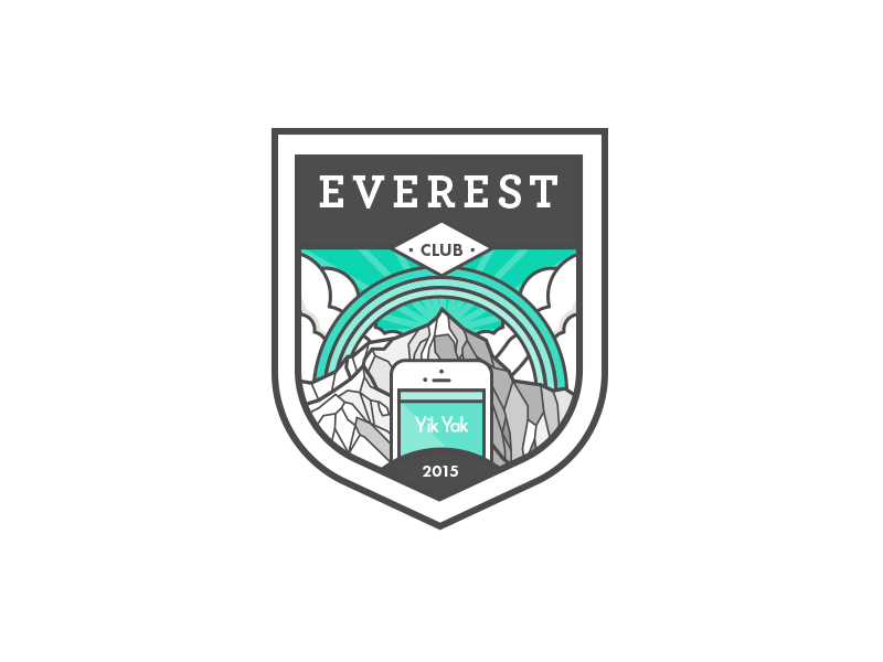 Everest Club Badges archer badge clouds futura illustration line logo mountains patch seal