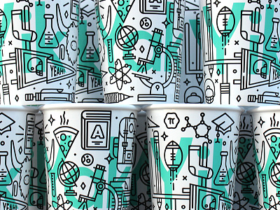 Cups on cups on cups college cup illustration line packaging photography pizza print school