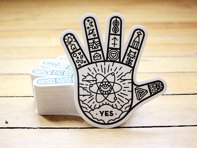 Speaketh to the hand hand icon illustration line occult sticker symbol