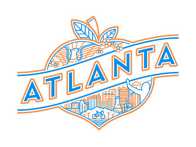 Secret Atlanta Secret atlanta badge city line neutraface peach