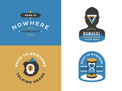 Road to Nowhere badges badge illustration logo nowhere pluto surreal talking heads time