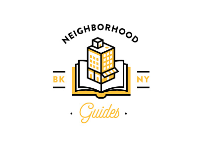 Neighborhood Guides book brooklyn building guide icon illustration new york