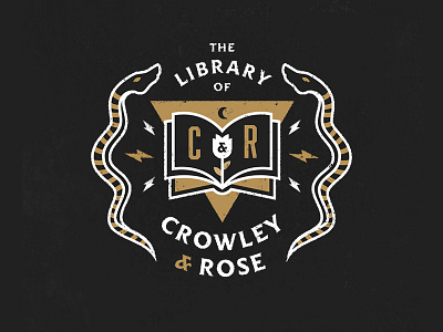 The Library of Crowley & Rose badge hebden logo occult seal snake spooky