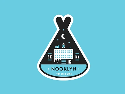 Sticky Teepee brooklyn building outline sticker teepee typography