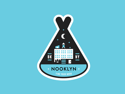 Sticky Teepee brooklyn building outline sticker teepee typography