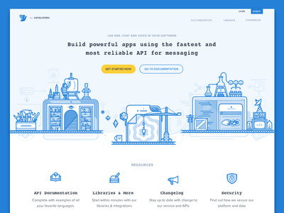 Developer Portal Illustrations blueprint header illustration line portal product ui web website