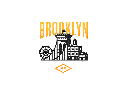Brooklyn Lyfe badge brooklyn city contrast knockout skyline