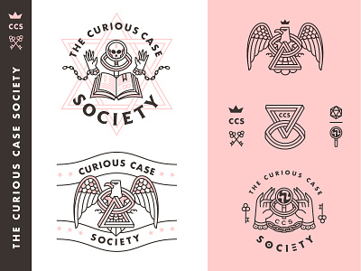 Curious Case Society badge bird branding eagle logo occult penrose society spooky