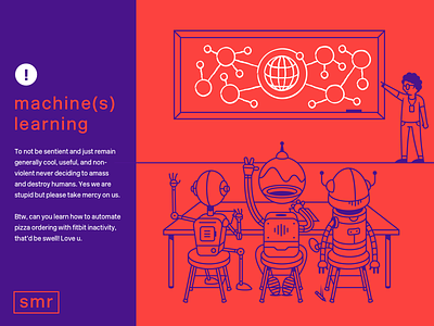 SMR: Machine Learning branding illustration layout line new rail alphabet typography
