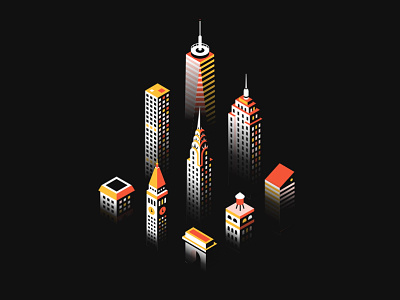 Manhattan shadow realm buildings city isometric manhattan new york city shadow volume