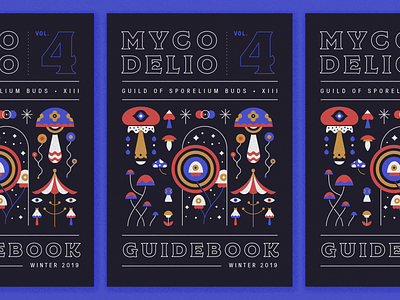Mycodelio Guidebook cover cover book illustration layout manual mushroom regina black typography