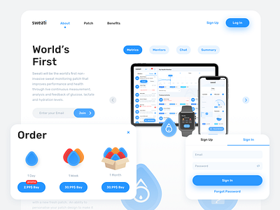 Sweati App - Landing Page