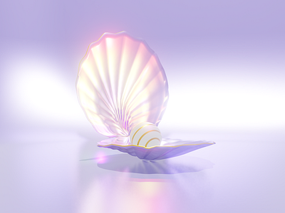 3D Clam Shell 3d blender branding clam design fantasy graphic design illustration metallic neon pastel pearl shells ui