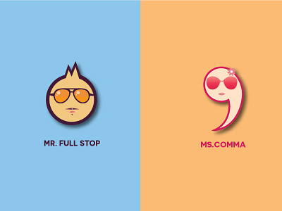 Mr. Fullstop & Ms. Comma advertising brand character comic fun story storybook