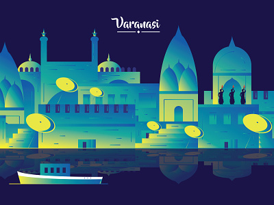 Varanasi City Skyline adobe illustrator design graphic design hyderabad illustration india inspiration skyline varanasi vector
