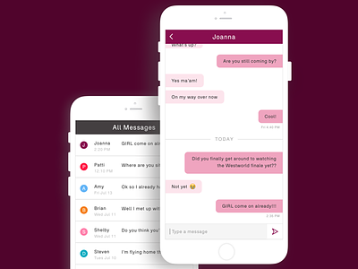 Daily UI : Direct Messaging daily ui direct messaging message mobile ui