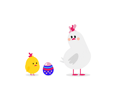 Happy Easter Everybunny! animated animation chick chicken easter egg flat gif illustration motion vector