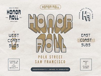 Honor Roll Classic Subs Identity 70s branding branding and identity classic deli logo oldschool san francisco sandwiches sf sub shop timeless