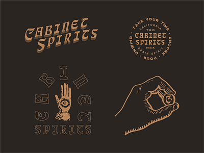 Cabinet Spirits design identity illustration logo mystic packaging spirits vintage