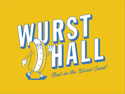 Wursthall Mascot & Logo branding chill design hotdog illustration logo mascot mascot design mascot logo vibes westcoast