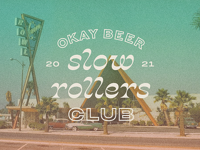 Slow Rollers Club Logo beer bowling branding identity logo texture vintage