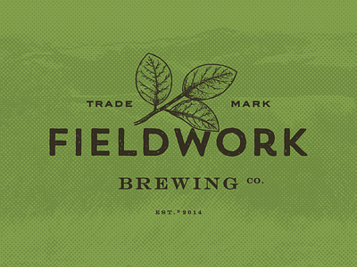 Logo for Fieldwork Brewing Co. craft beer design handmade identity illustration logo rough rustic texture vintage