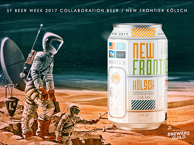 New Frontier Kölsch Can can craft beer design mars packaging retro san francisco sf beer week space texture vintage